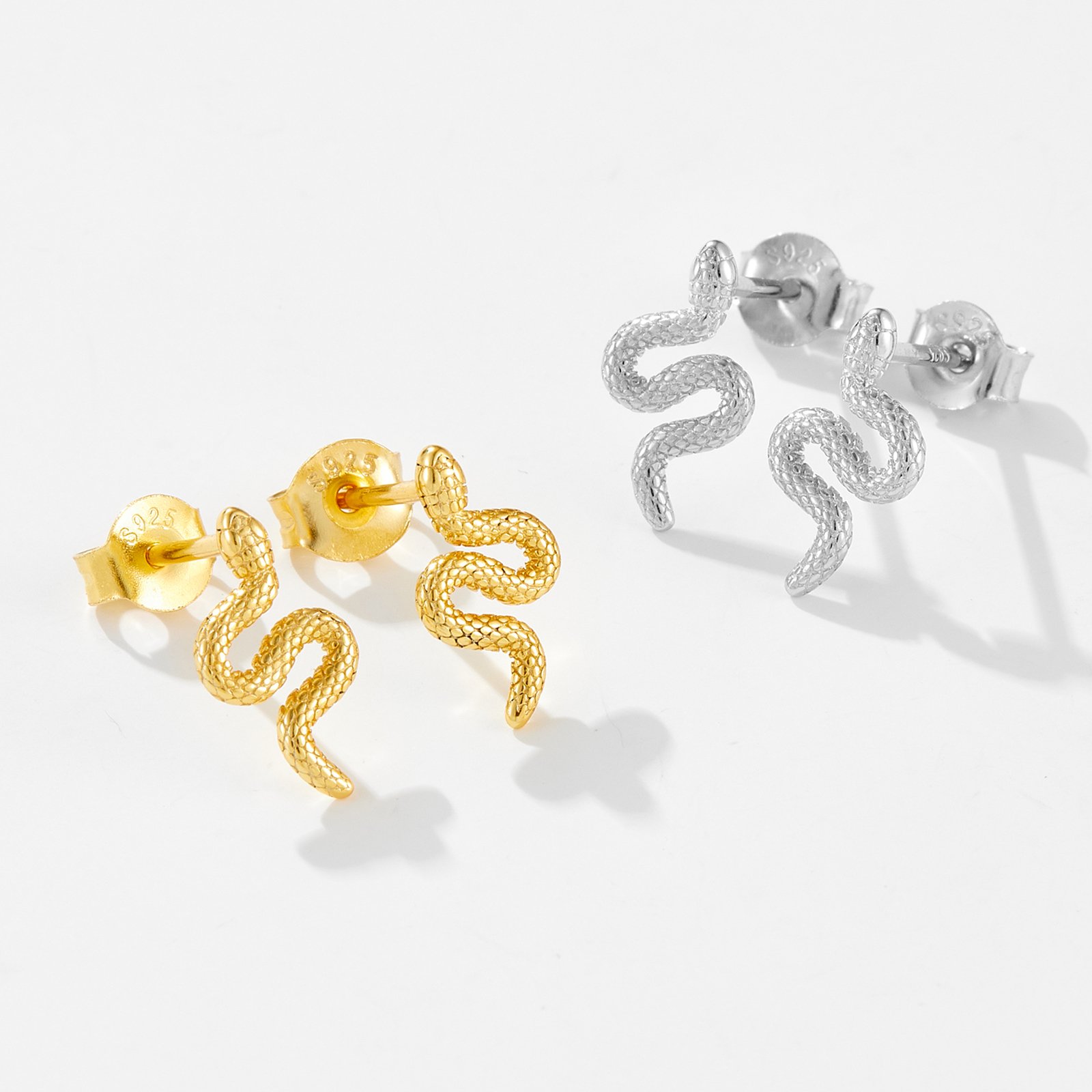 FUAMAY S925 18K Gold Plated Fine Cuff Serpent Earrings 925 Silver Ear Cuff Snake Earrings Women 2024 Snake shape Jewelry