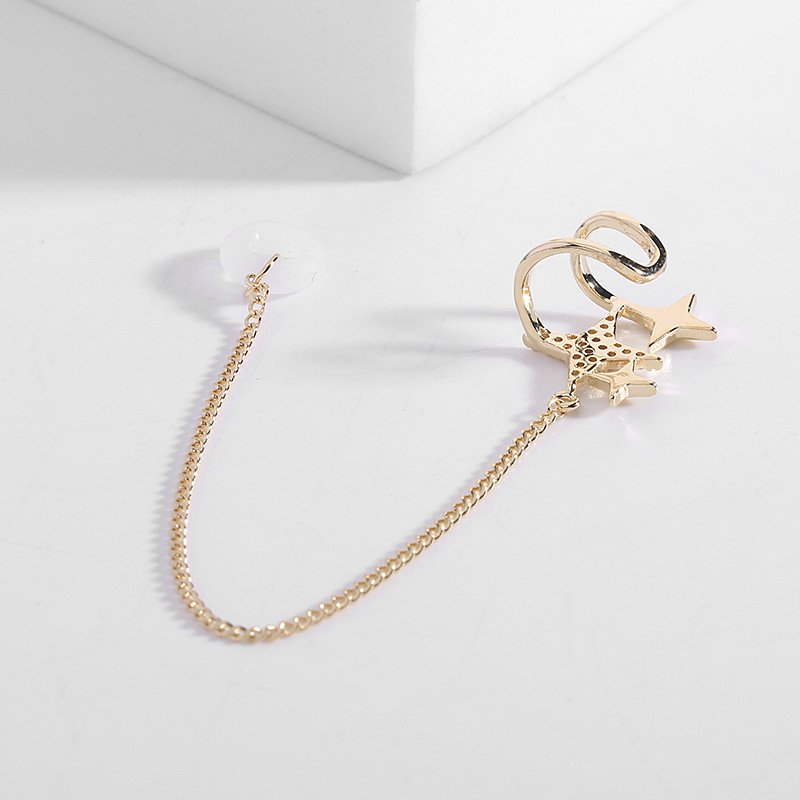 Trendy New Design Bluetooth Earphone Anti-loss Chain Tassel Star Ear Clip Ear Cuff