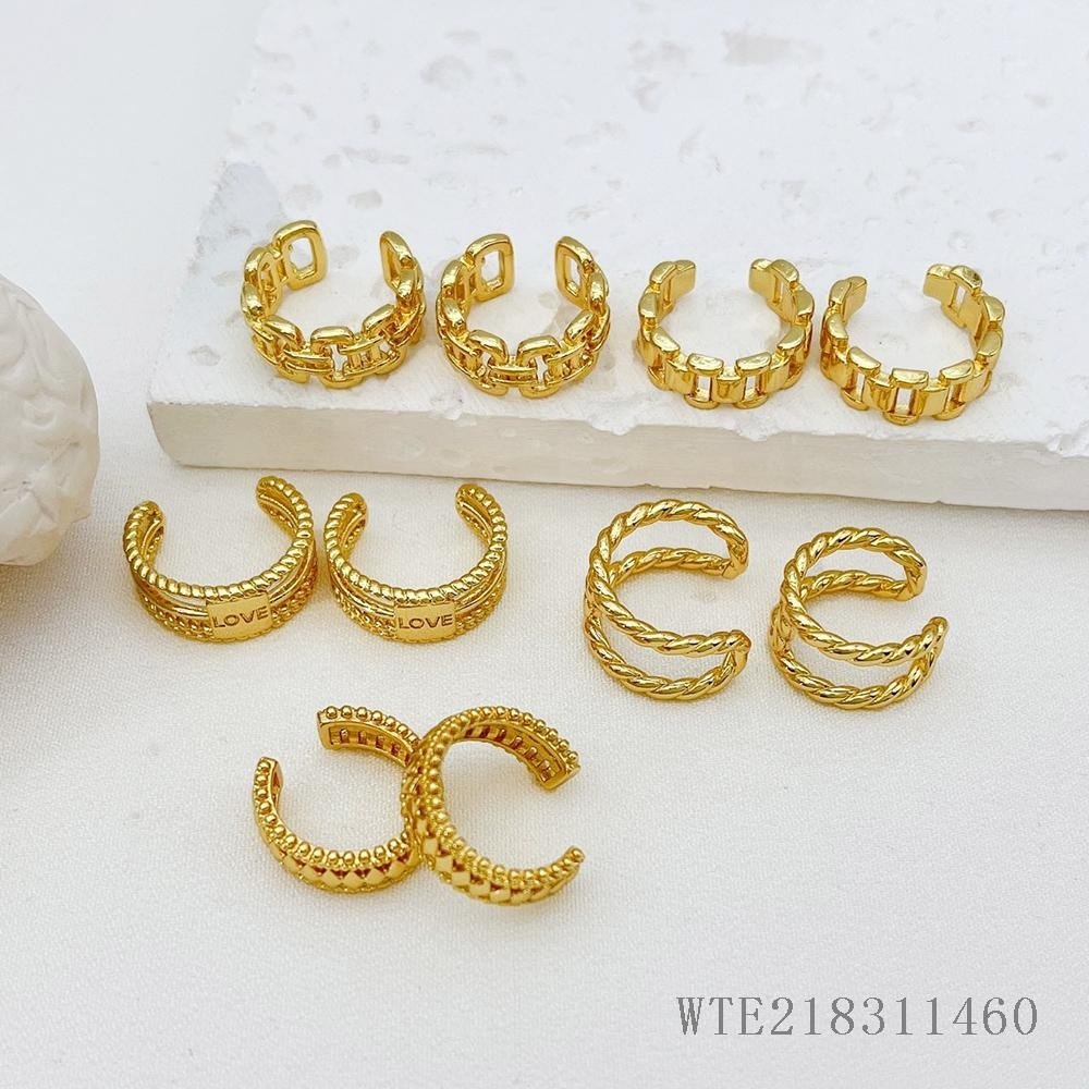 Fine Jewelry Earrings Joyeria 18K Gold Plated Cute Ear Cuff For Women