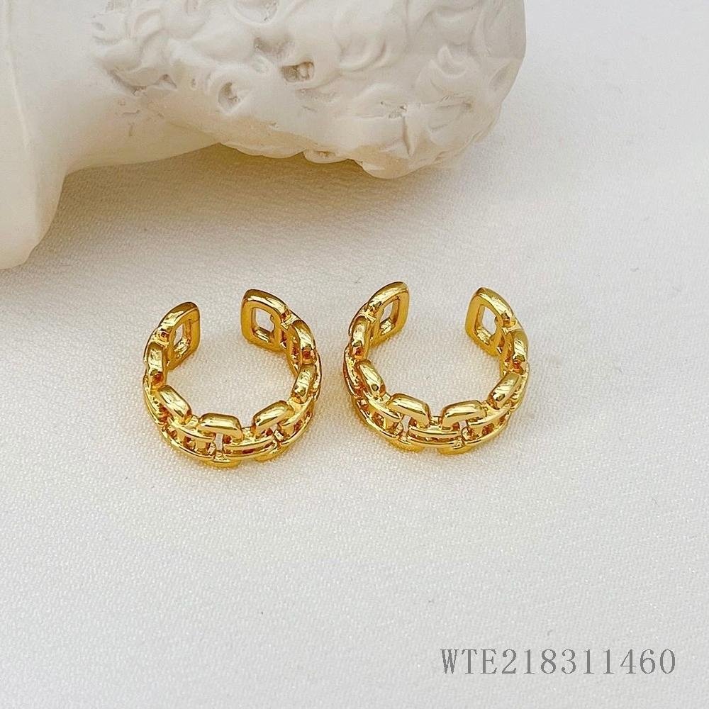 Fine Jewelry Earrings Joyeria 18K Gold Plated Cute Ear Cuff For Women