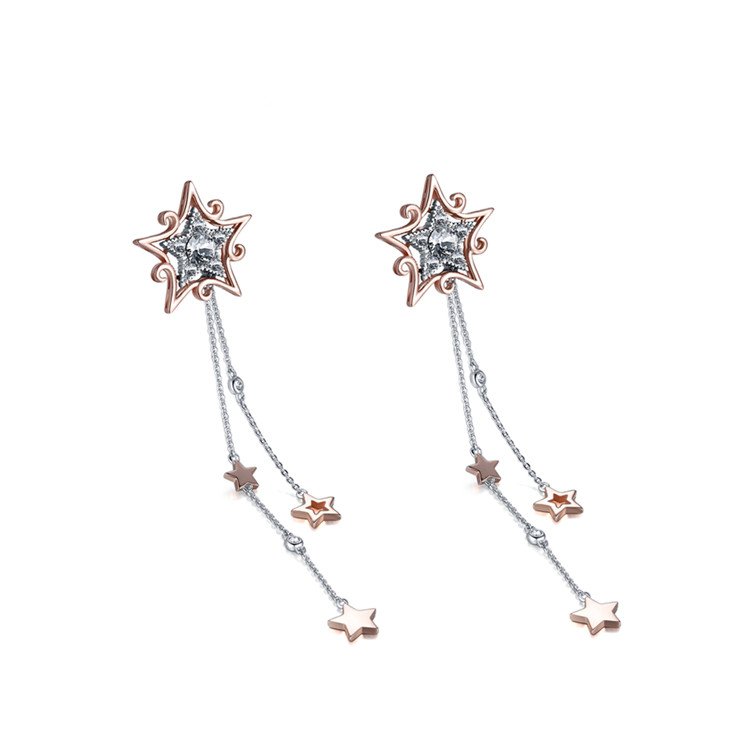 Direct sale of spot goods 925 silver Earrings Reusable Rose Gold Plated Drop Earrings for lady gift