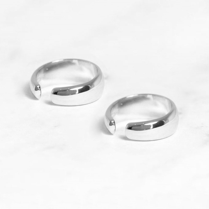Carline Topsale Luxury Round Smooth Non Pierced Women Circle Ear Clip Jewelry 925 sterling silver Cuff Earrings