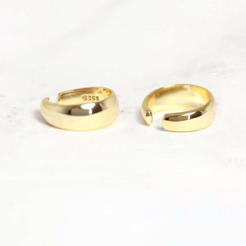 Carline Topsale Luxury Round Smooth Non Pierced Women Circle Ear Clip Jewelry 925 sterling silver Cuff Earrings