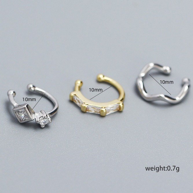 Custom Fine Jewelry 925 Sterling Silver Ear Cuff Women Punk Sparkling Micro Pave Cubic Zirconia CZ Cuffs Clip On Cartilage
