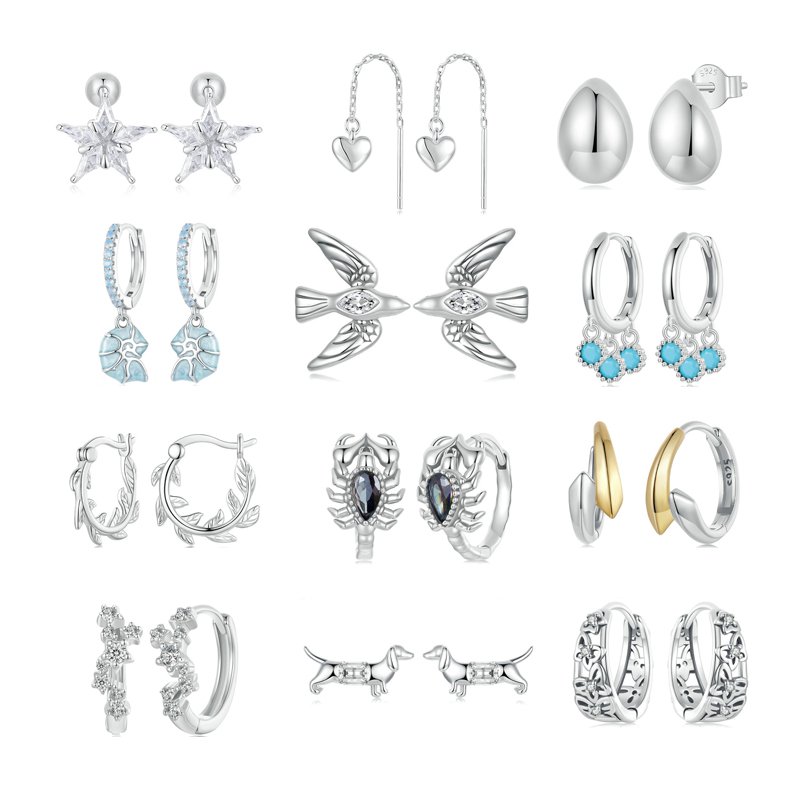 European And American High Grade 925 Sterling Silver Hoop Earrings Retro Hollow Butterfly Earrings Scorpion Earrings For Women