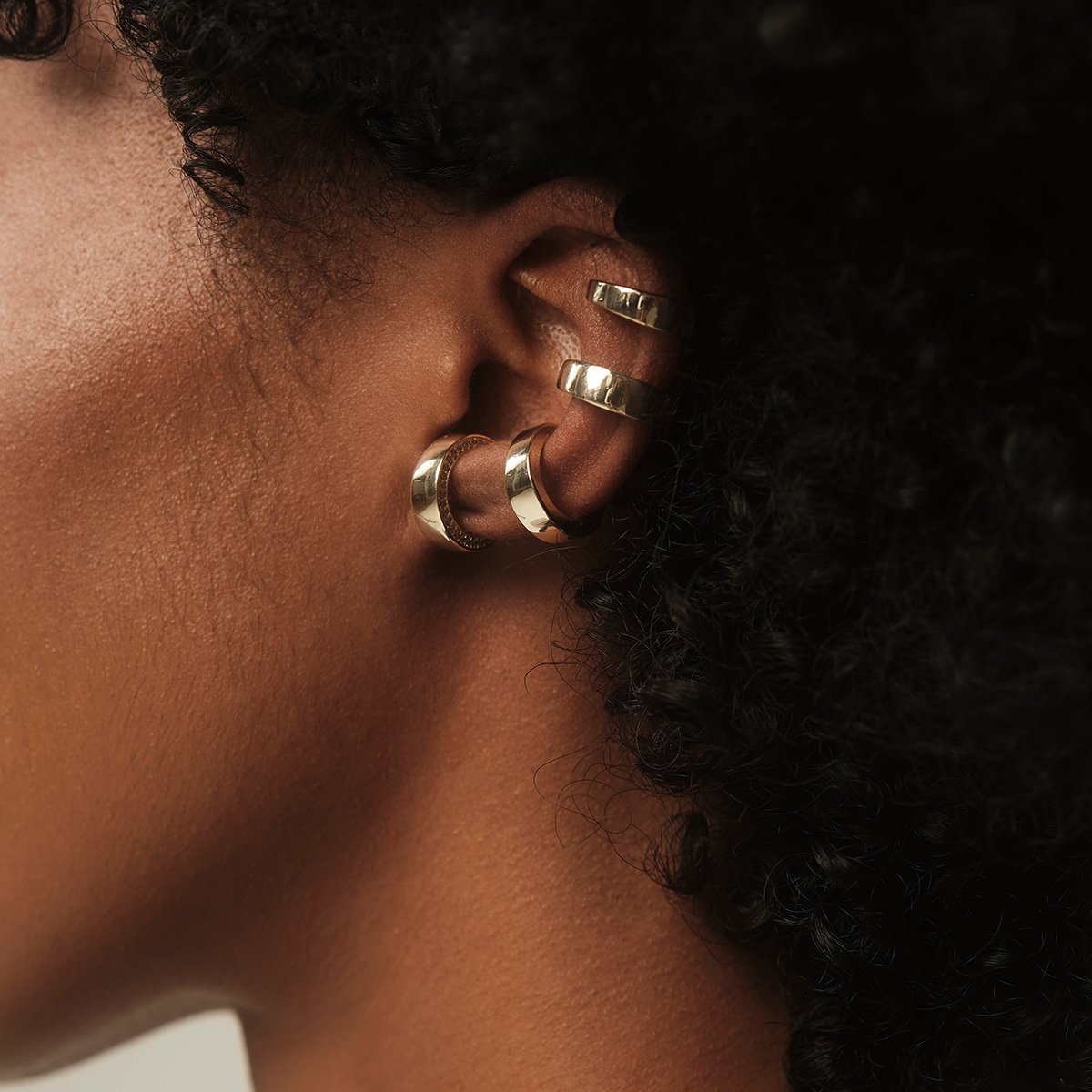 Custom Silver 925 Jewellery Sterling Bold Gold Statement Edie Ear Cuffs Earrings For Women Jewelry