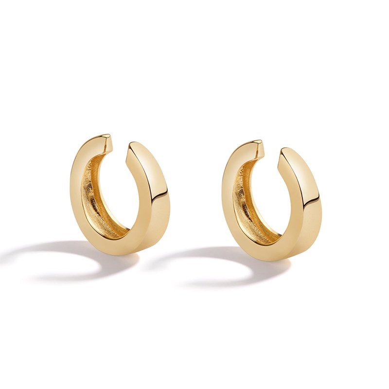Custom Silver 925 Jewellery Sterling Bold Gold Statement Edie Ear Cuffs Earrings For Women Jewelry