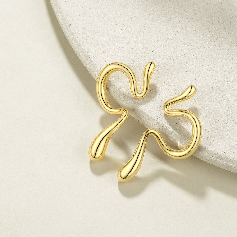 Environmental Brass Ear Clip on Earrings High Quality 18K Gold Plated Minimalist Jewelry For Women Gift Party E191078