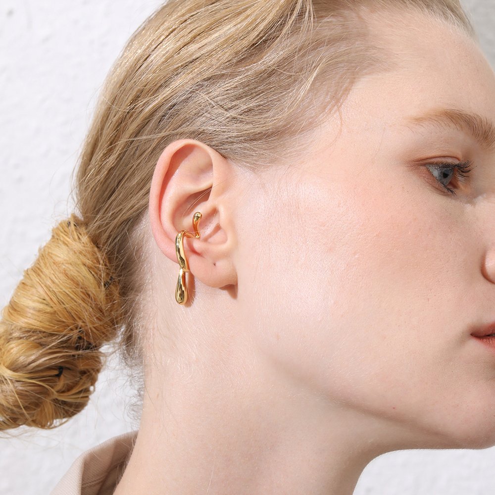Environmental Brass Ear Clip on Earrings High Quality 18K Gold Plated Minimalist Jewelry For Women Gift Party E191078