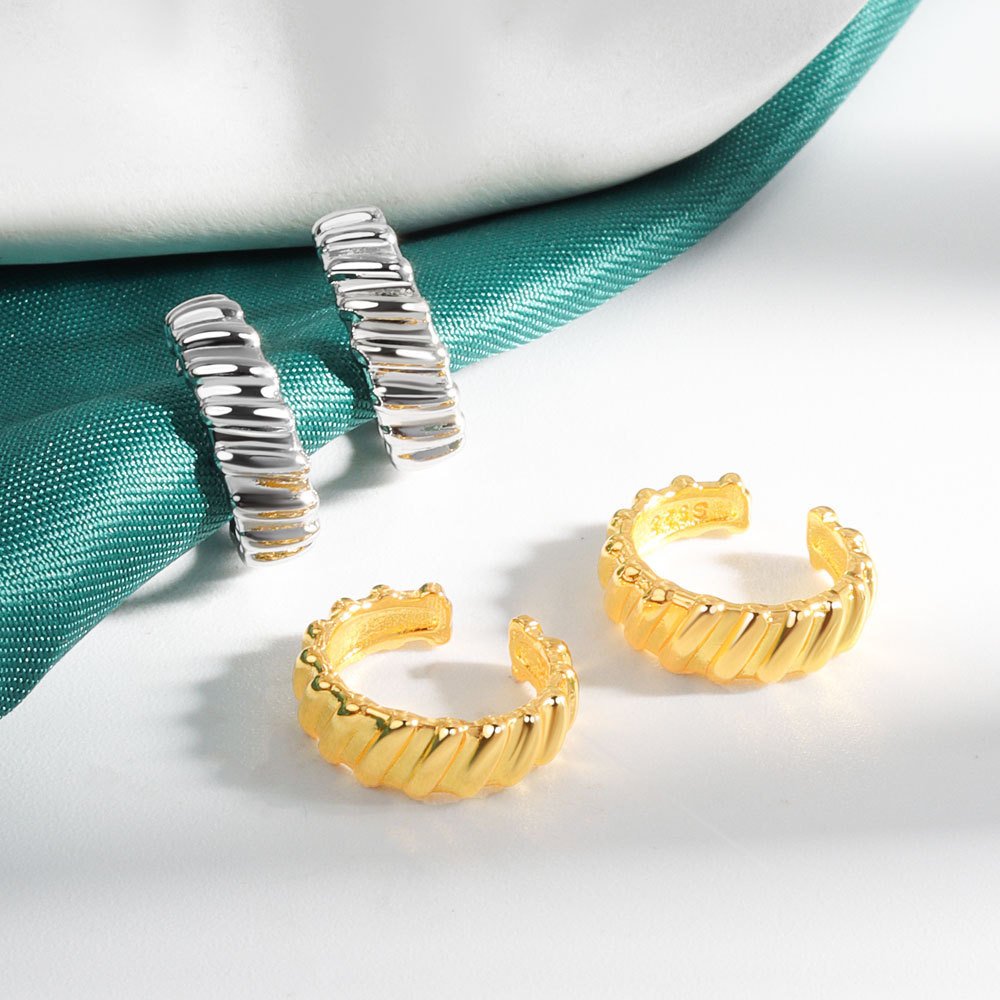 Vintage Fashion Jewelry Ear Cuff Clip On Stud Drop Earrings Non-Piercing Bone C-shaped Without Puncture Minimalist Earrings