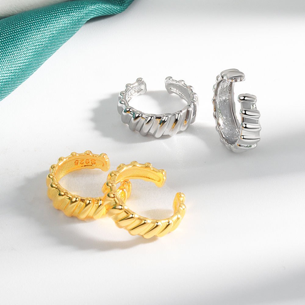 Vintage Fashion Jewelry Ear Cuff Clip On Stud Drop Earrings Non-Piercing Bone C-shaped Without Puncture Minimalist Earrings