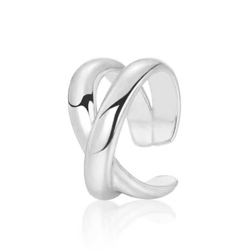 925 Sterling Silver Clip On Wrap Ear Jewelry Personality Cross Double-layer Non-Piercing Simple Earrings Ear Cuff