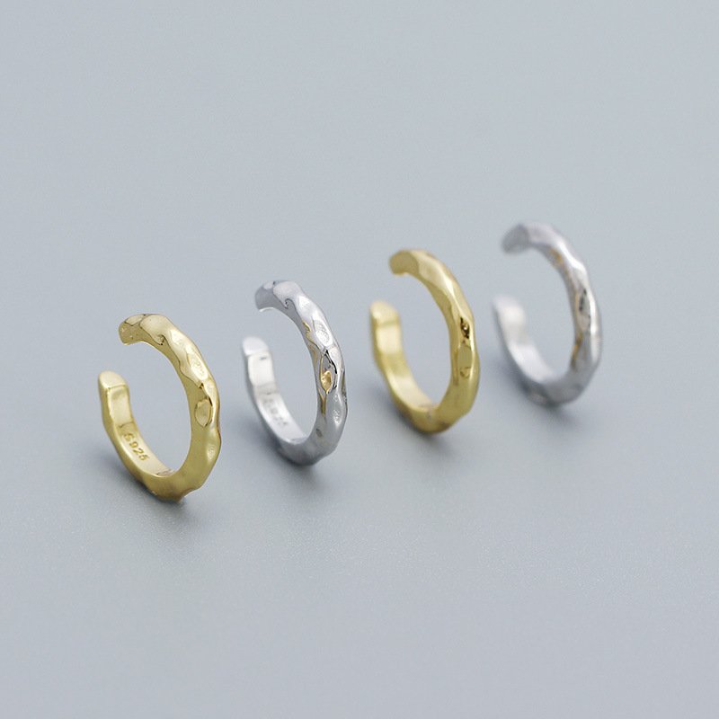 925 Sterling Silver Cuff Earrings 18K Gold Plated Minimalist Ear Ring for Ear Bone