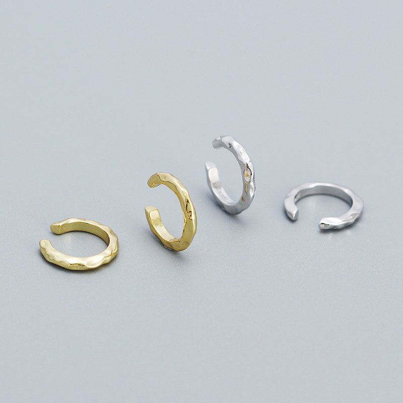 925 Sterling Silver Cuff Earrings 18K Gold Plated Minimalist Ear Ring for Ear Bone
