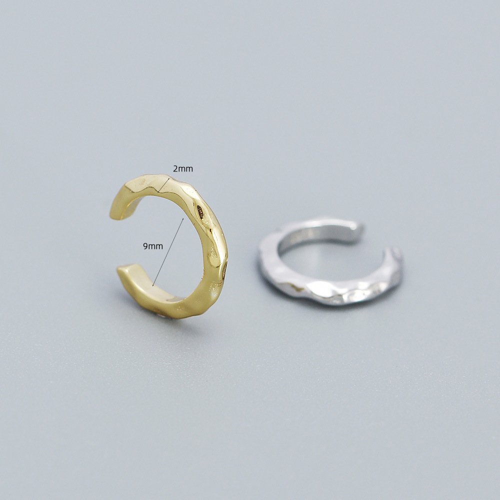 925 Sterling Silver Cuff Earrings 18K Gold Plated Minimalist Ear Ring for Ear Bone