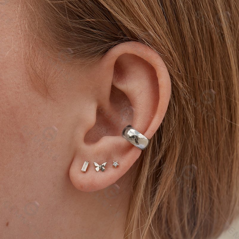 Gemnel 925 sterling silver women personalized clip minimalist glossy dome ear cuff high quality earrings