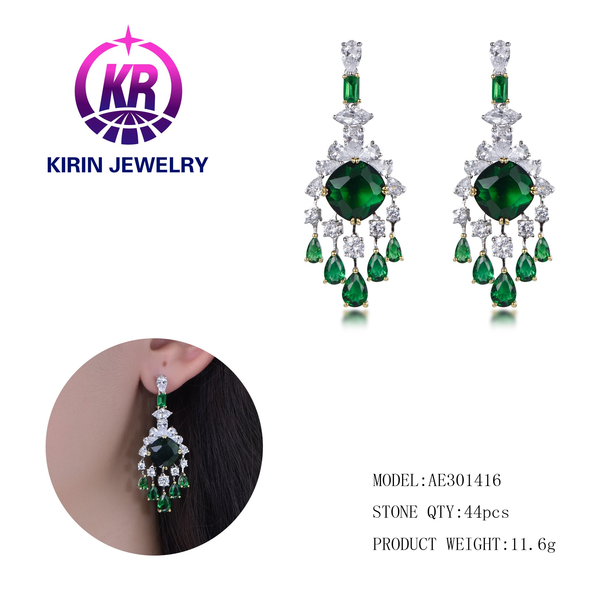 Fashion Jewelry Contrast Colored Glass Earrings Retro Classic Oval Red and Green Crystal Vintage Baroque Earrings