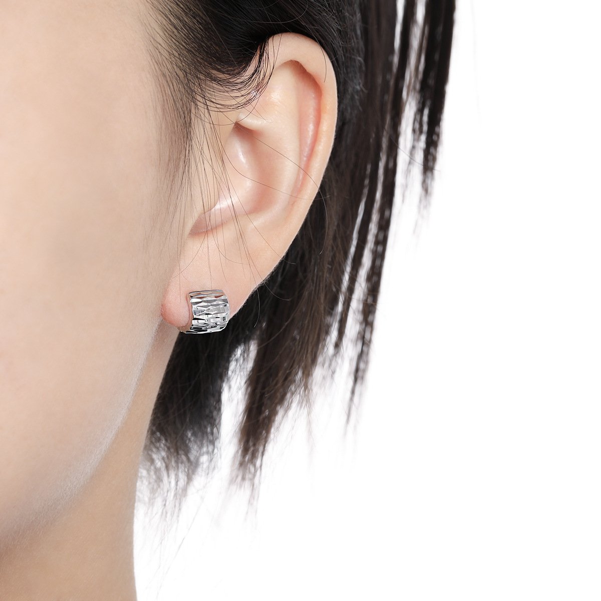Amiee Fine Jewelry Minimalist Ear Cuff 925 Sterling Silver Earring Texture Ear Clip Without Piercing Earrings Women