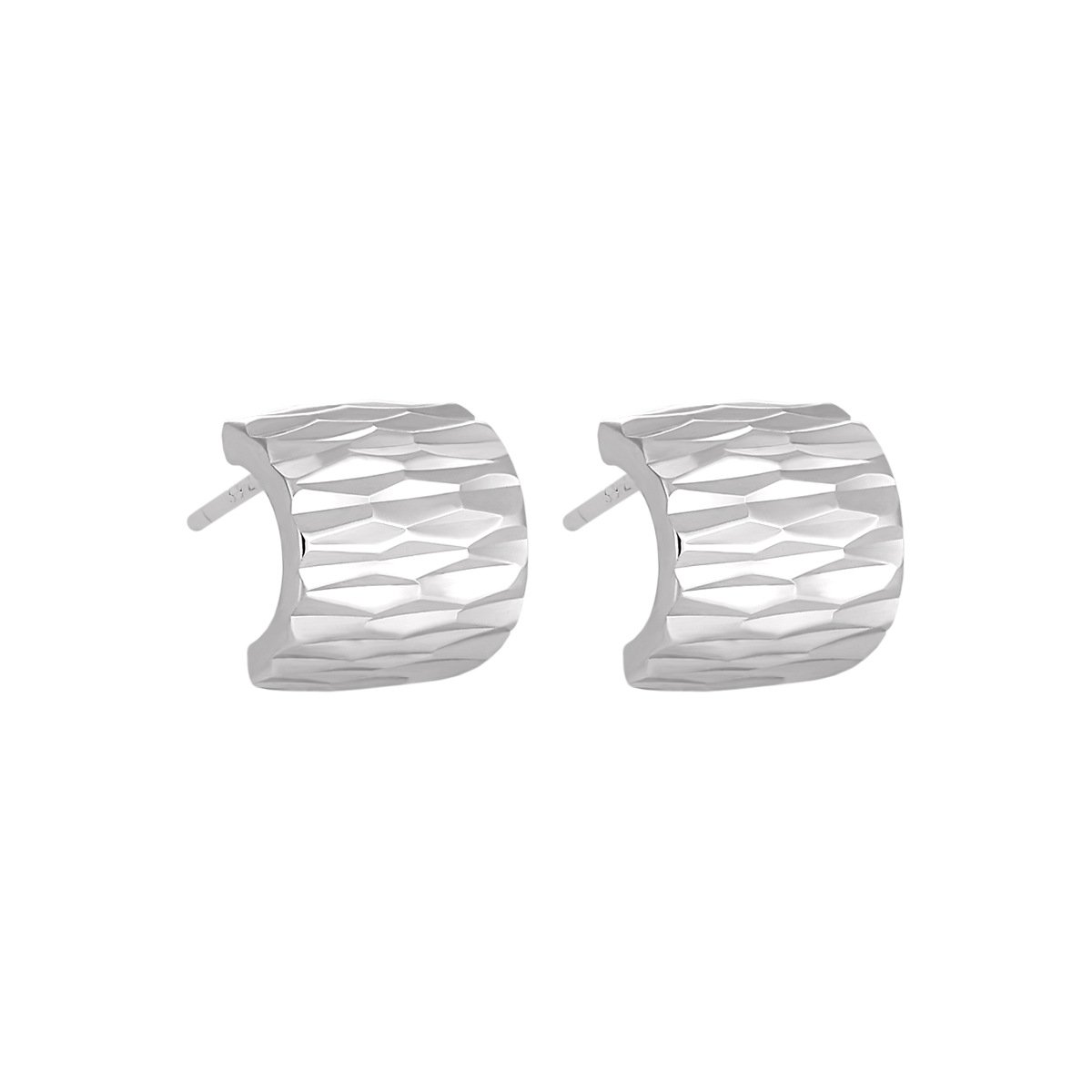 Amiee Fine Jewelry Minimalist Ear Cuff 925 Sterling Silver Earring Texture Ear Clip Without Piercing Earrings Women