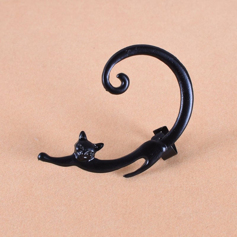 Factory Cheap Wholesale Punk Style Gold Silver Plated Post Earrings Animal Ear Cuff Earrings Cat Stud Earrings