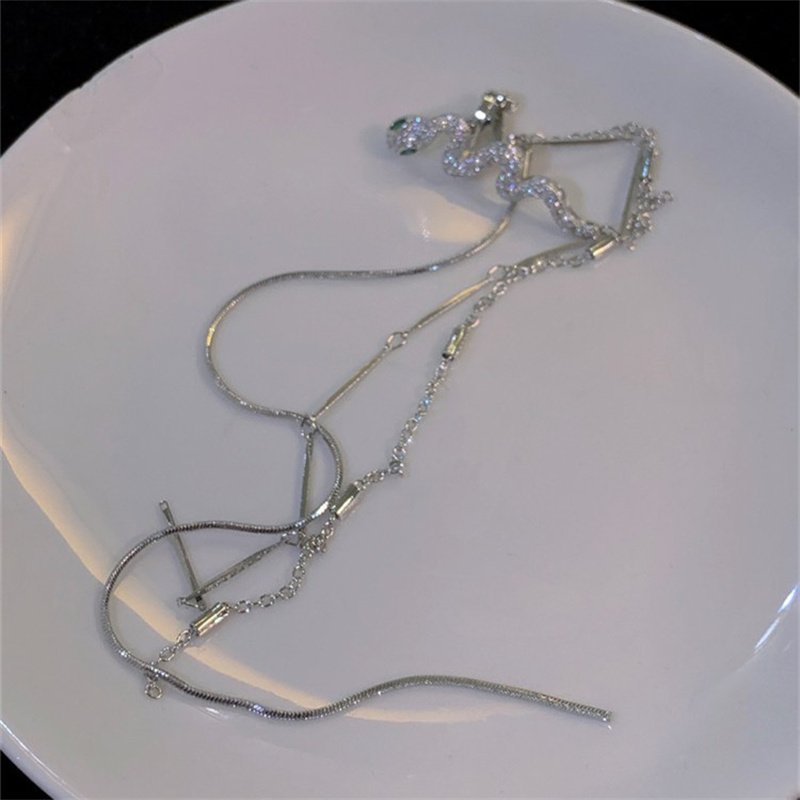 1 Piece No Piercing Earring Clips Fine Jewelry Tassel Snake Cuff Earring
