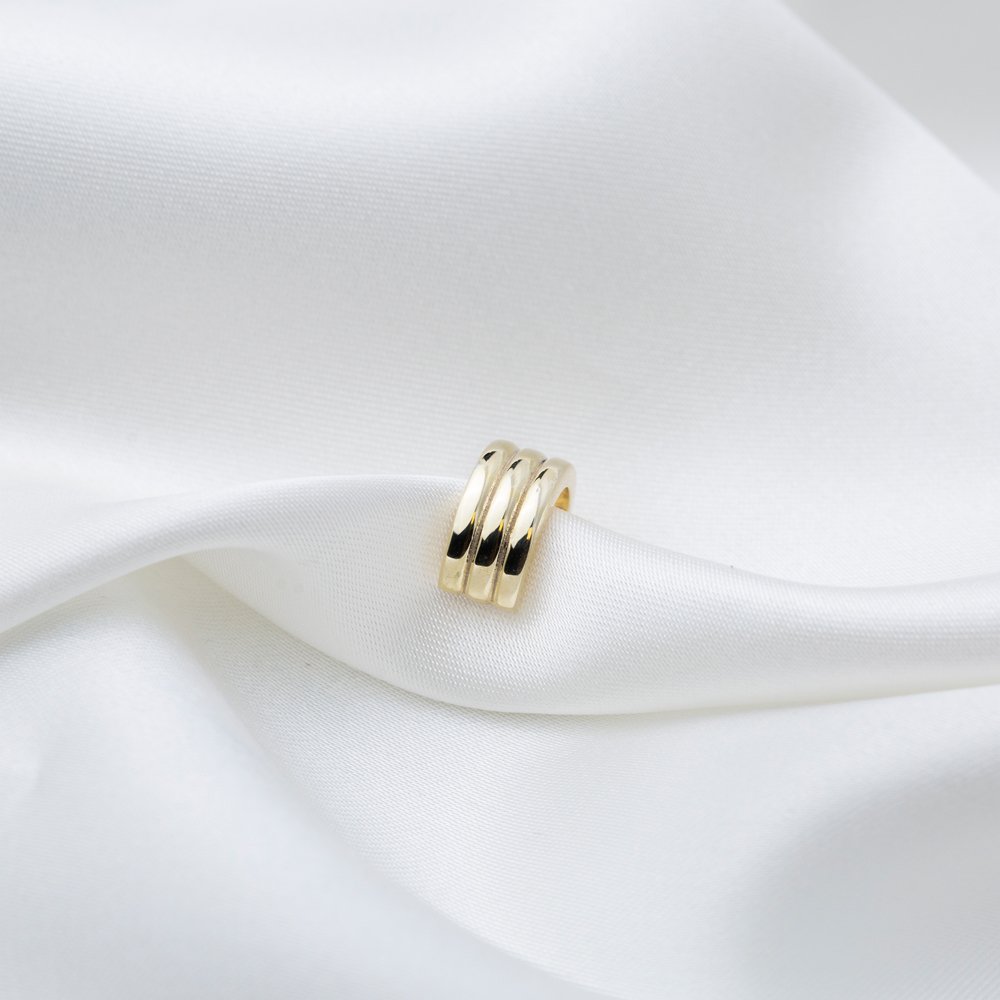 Plain Elegant Single Cuff Earring Handmade Turkish Handmade 925 Sterling Silver Jewelry