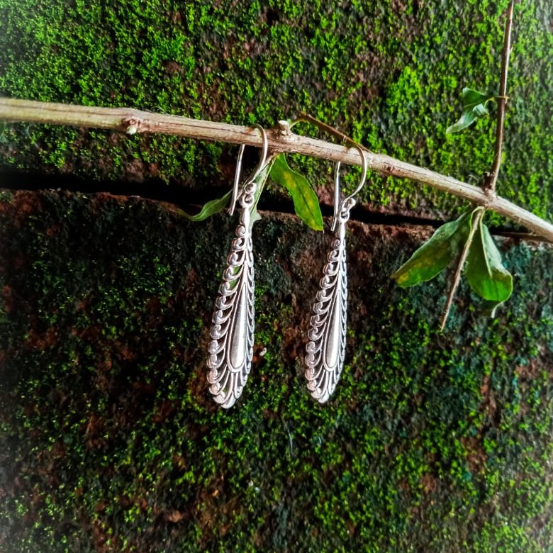 NY-ER065 - Long Pear Shape Hook Earrings Cuff Earring Jewelry Gold Sterling Silver Fashion for Women Girls Men Gift