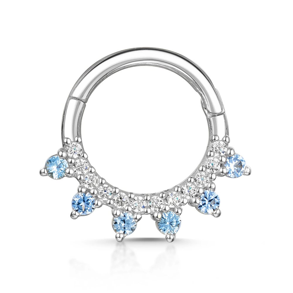 New Design 8mm Fine Body Jewelry Nose Ring Sterling Silver Luxury Diamond Cartilage Piercing Hoop Earrings Women