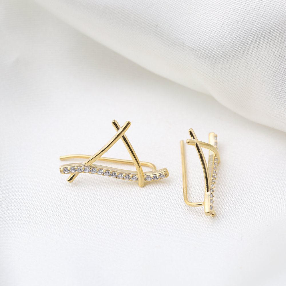 Minimalist Unique Design Silver Ear Cuff Auricle Earring Turkish Wholesale 925 Sterling Silver Jewelry