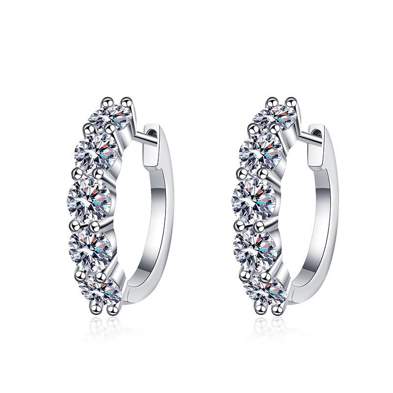 WZ032 Fine 3Carat Vvs Plated Platinum 925 Sterling Silver Earring Jewelry Moissanite Wedding Engagement Earrings For Women