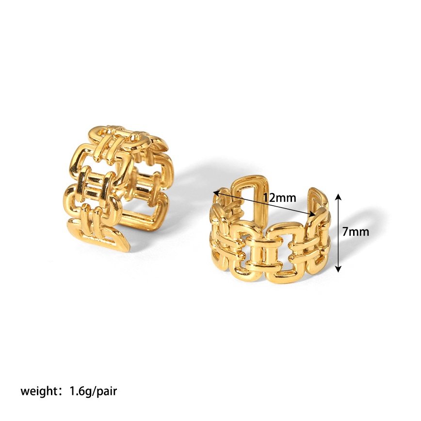18K Gold Plated Stainless Steel Ear Cuff Non-Pierced Earrings