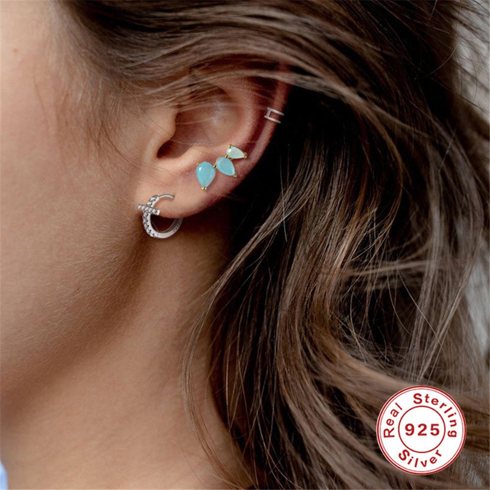 18k Gold Plated 925 Sterling Silver Cuff Earring Silver Jewelry Trendy Jewelry