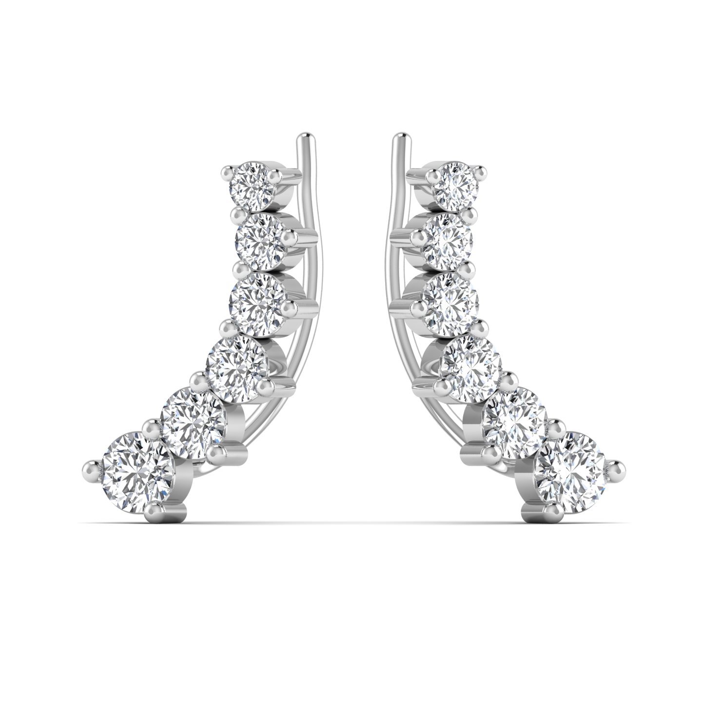 Lab Grown Diamond Ear Curve Cuff Earrings In 18kt Solid Yellow Rose White Gold For Women Fine Jewellery Wedding Wear Design