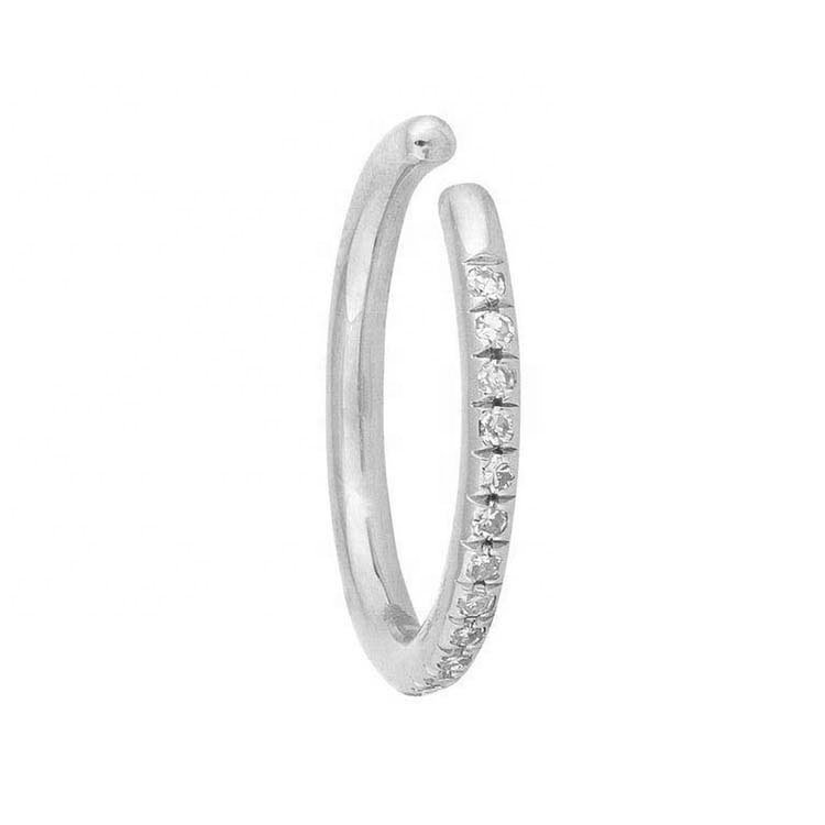 Jewelry Statement 925 Sterling Silver CZ Faahion Cuff Earring 18K Gold