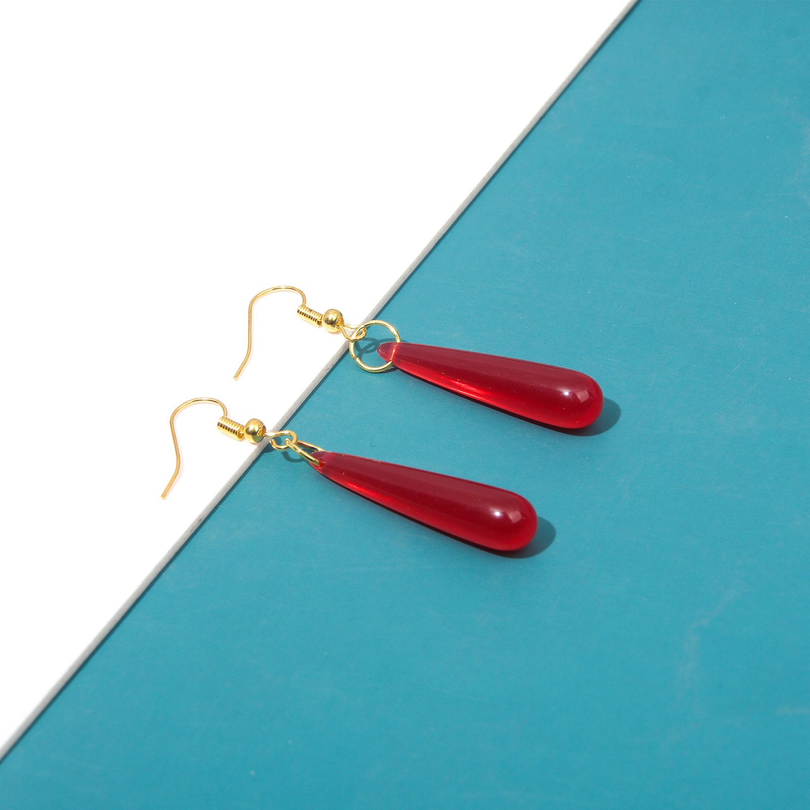 Luxury Earrings Unique Frieren Glass Earrings Different Wearing Styles Cosplay Gift Red Earrings Wholesale Bulk