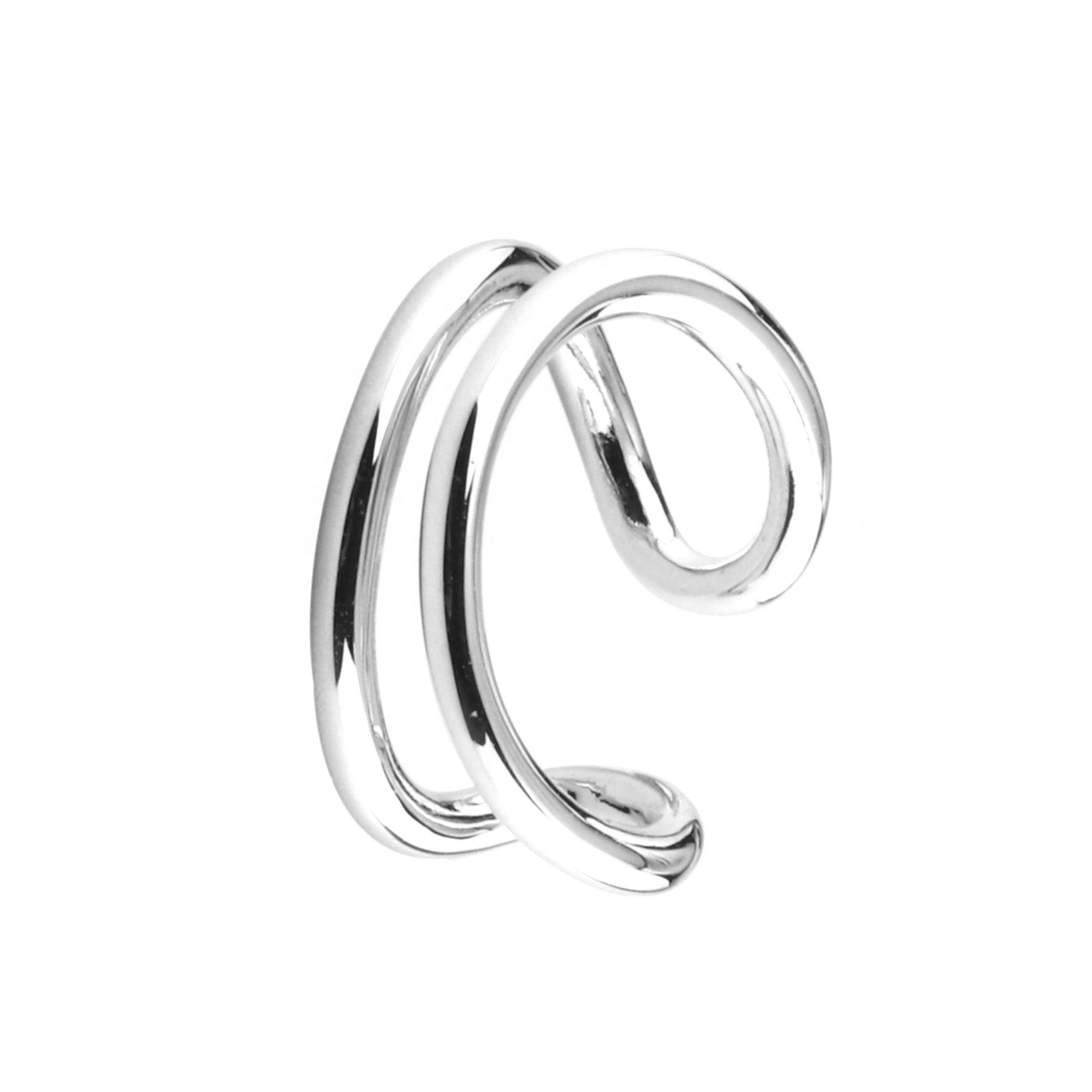 Silver Jewelry simple ear cuff 925 sterling silver earrings Single
