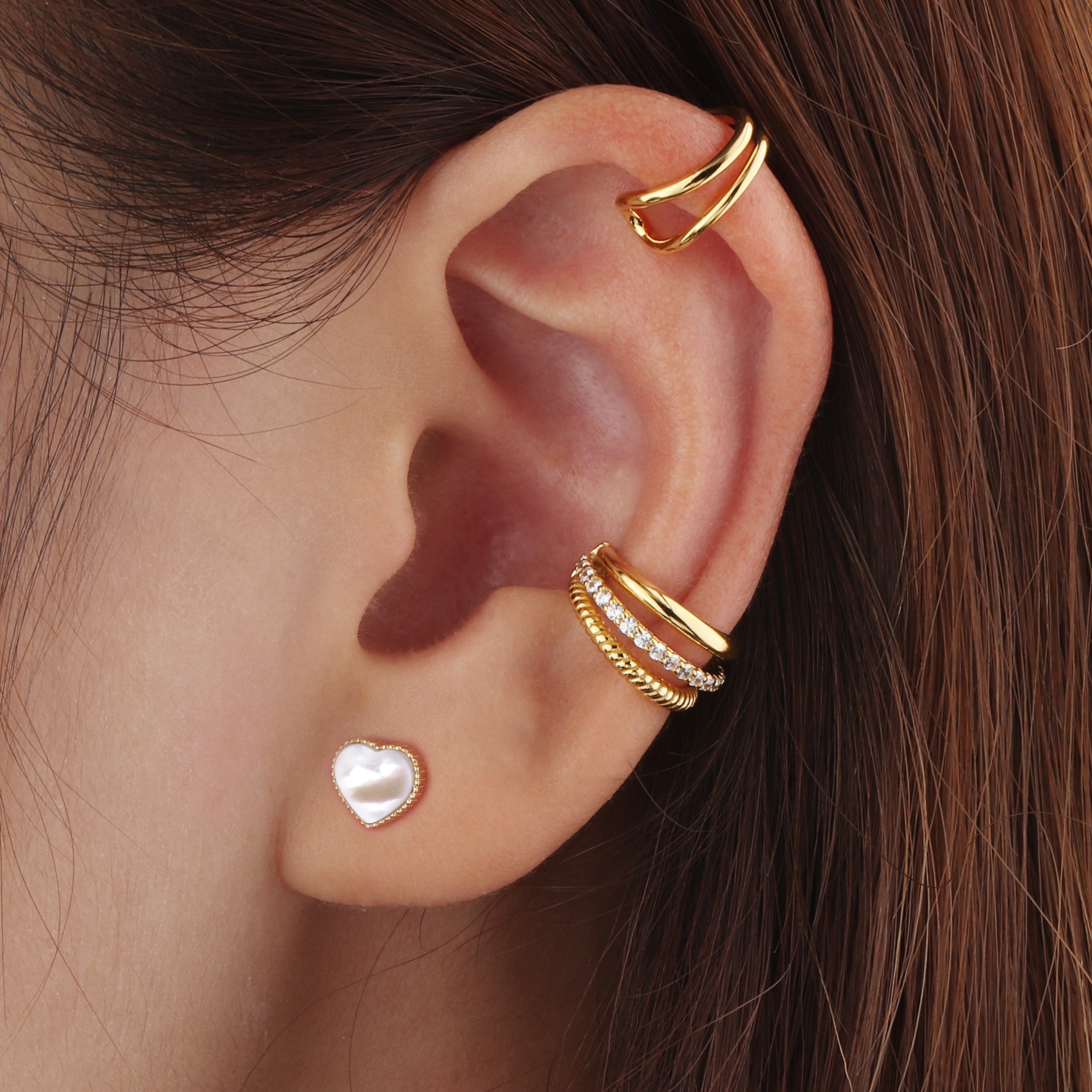 Silver Jewelry simple ear cuff 925 sterling silver earrings Single