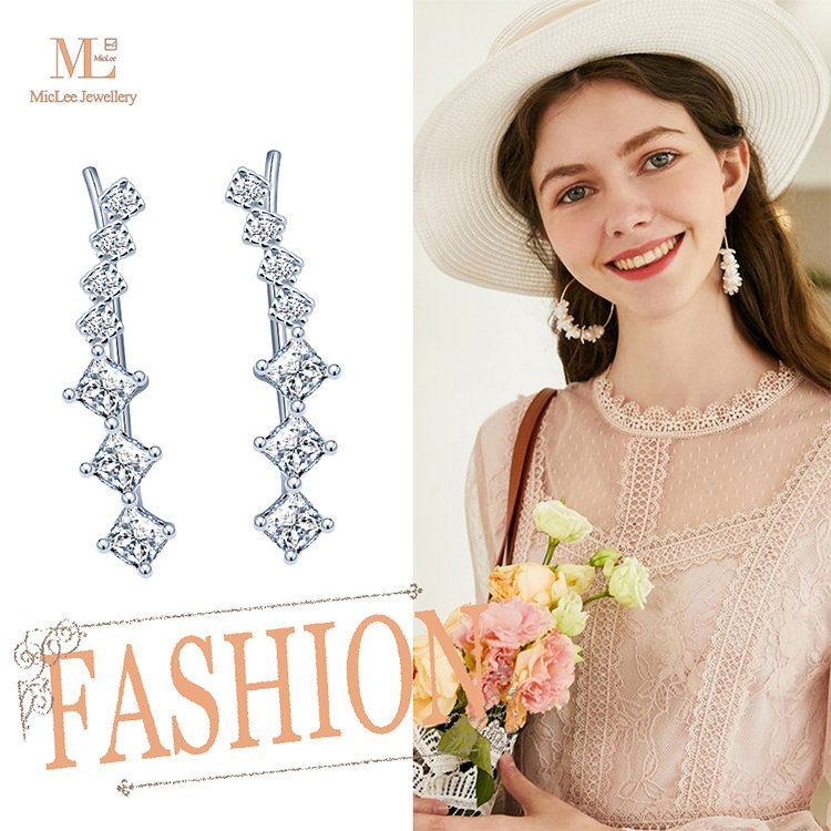 7 Zircorn Ear Cuff Earrings 925 Sterling Silver Ear Climber Women
