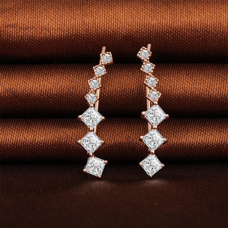 7 Zircorn Ear Cuff Earrings 925 Sterling Silver Ear Climber Women