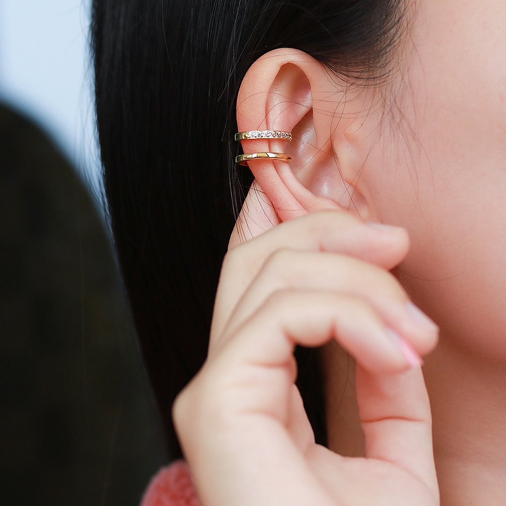 Wholesale 18k Gold Plated Ear Cuff Earrings Jewelry Small Circle Hoop Earrings
