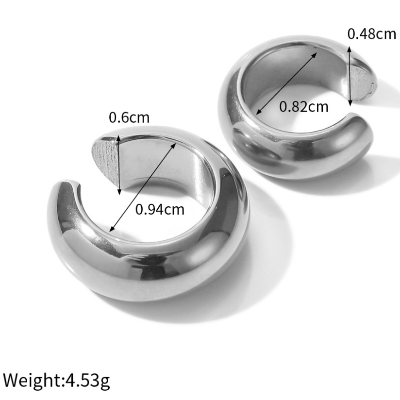 Delicate Stainless Steel Ear Clip Earrings Tarnish Free Jewelry 18K Gold Plated No Pierce Ear Cuff for Women