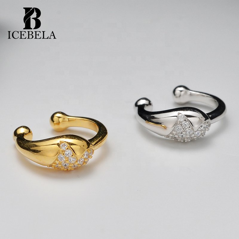 ICEBELA Fashion Retro Classic Ear Cuff Fine Jewelry Earrings Zircon Geometric 925 Sterling Silver Ear Clip Earrings For Women