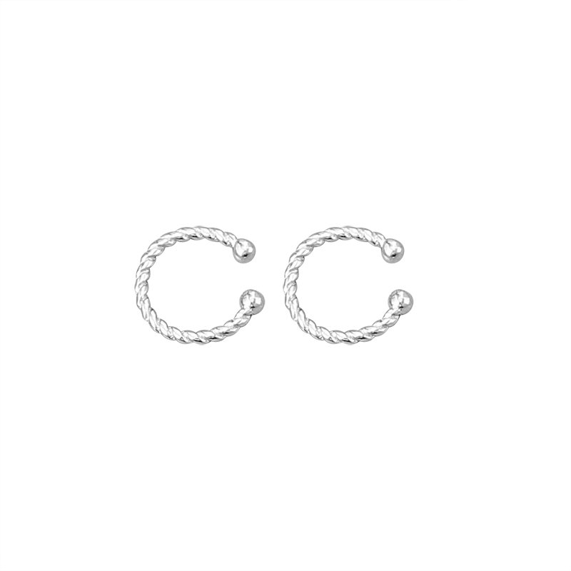 Damila Minimalist Gold Plated Twisted Cuff Earrings Jewelry 925 Silver