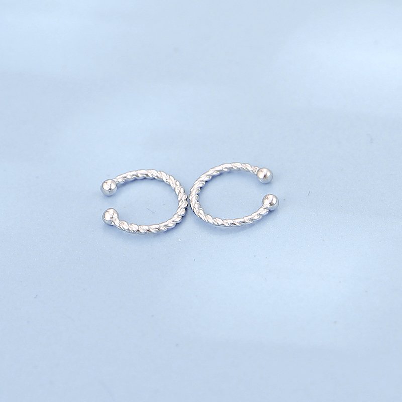 Damila Minimalist Gold Plated Twisted Cuff Earrings Jewelry 925 Silver