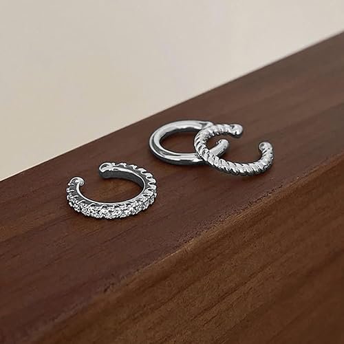 925 Sterling Silver Ear Cuff Earrings for Women non Piercing 14K Gold Plated Cubic Zirconia Ear Cuffs Earrings