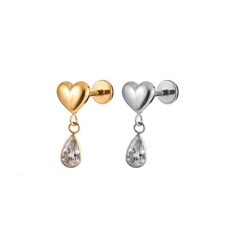 Fuxuan ASTM F136 Titanium Cartilage Earrings Studs Forward Helix Piercing Jewelry Carlidge Earrings