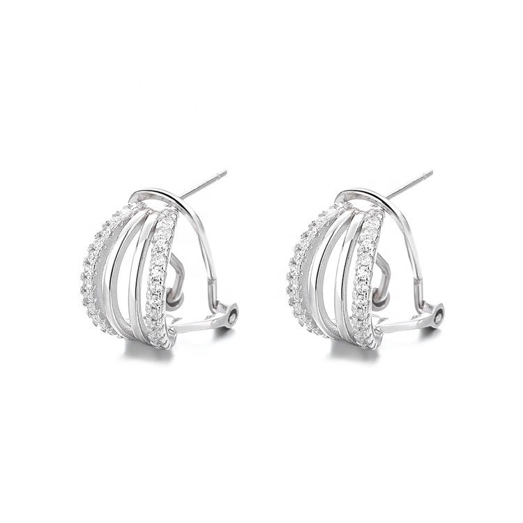 Hot Sale Pure Silver 925 Cuff Earrings Wholesale Ear Jewelry for Women Gift