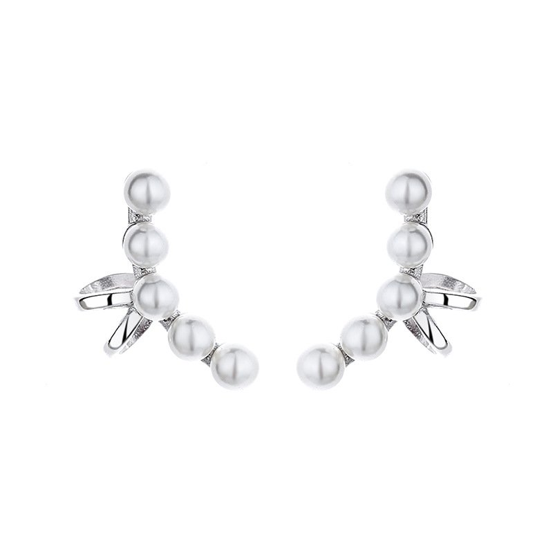 Amiee Jewelry Trendy Fashion Gold Plated Top Quality Fashion 925 Silver Pearl Cuff Earrings For Women