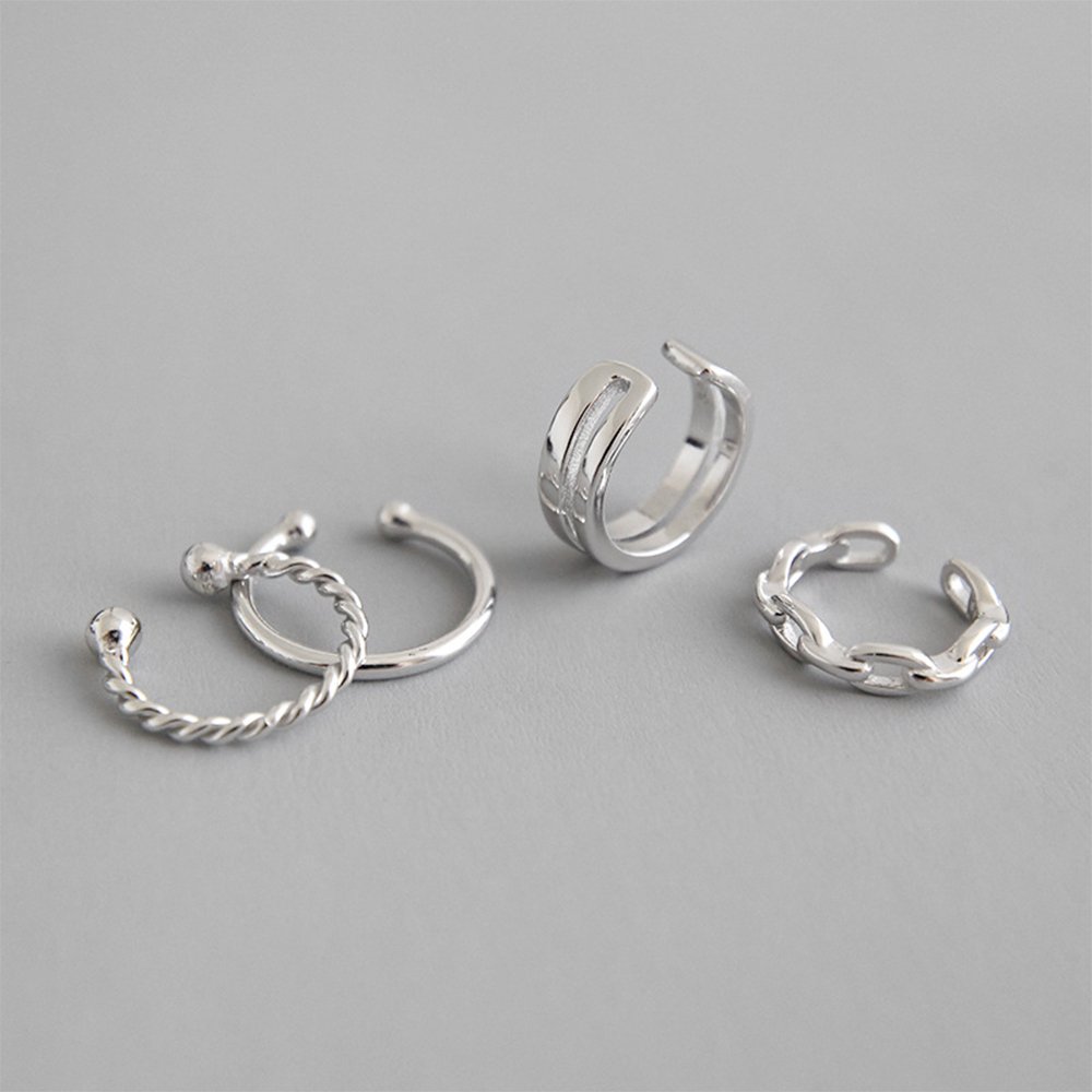 Chris April fine jewelry 925 sterling silver gold plated adjustable simple ear cuff earring