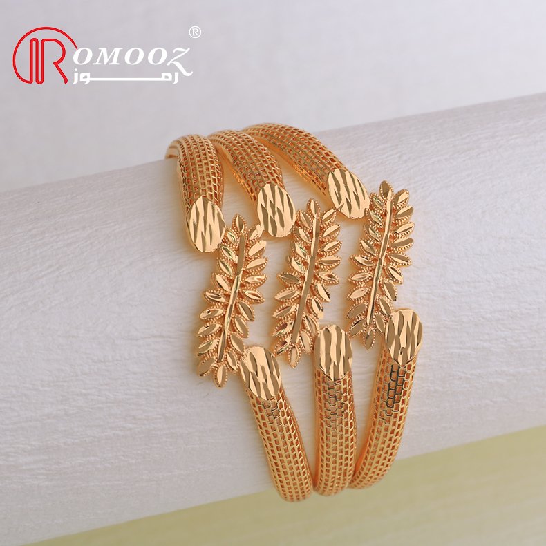 Zimas 18K Gold Plated Filled Dubai Cheap Custom Bridal Big Cuff Bangle Rings Jewelry Set
